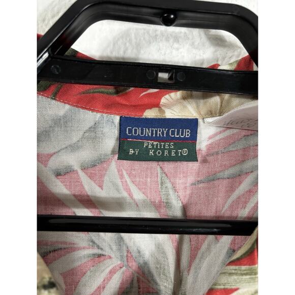 Vintage Koret Country Club Hawaiian Shirt Petite Size‎ M Multicolor Floral - Picture 3 of 8